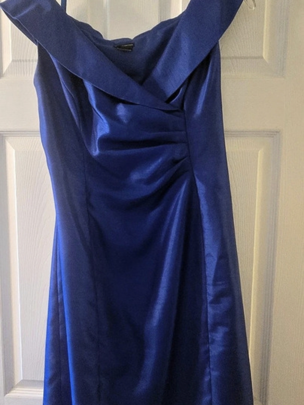 New Directions Blue Satin-Look Mini Dress Size 14 Like New